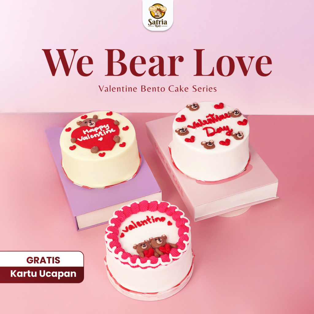 [Satria Roti] Valentine Bento Cake / Hampers Valentine / Kado Valentine / Gift Valentine