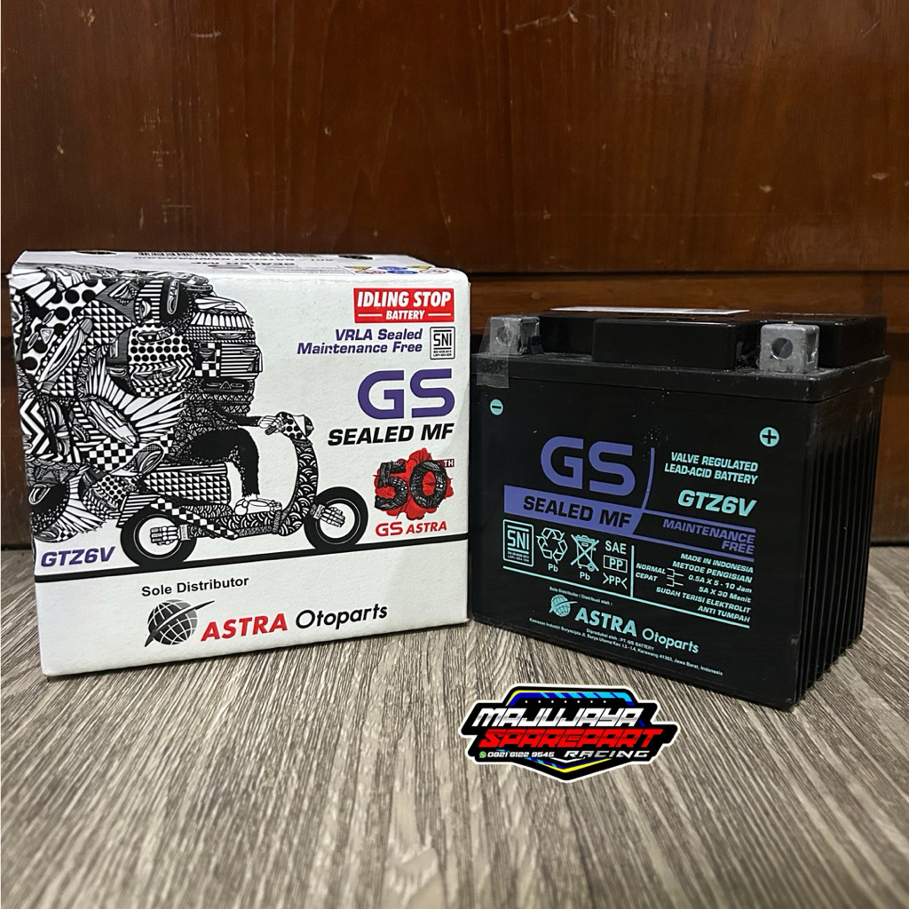 AKI GS GTZ6V ASLI IDLE STOP 12 Volt 5 Ampere VARIO 125 150 ADV PCX 160 CB150R LED SCOOPY GENIO BEAT 