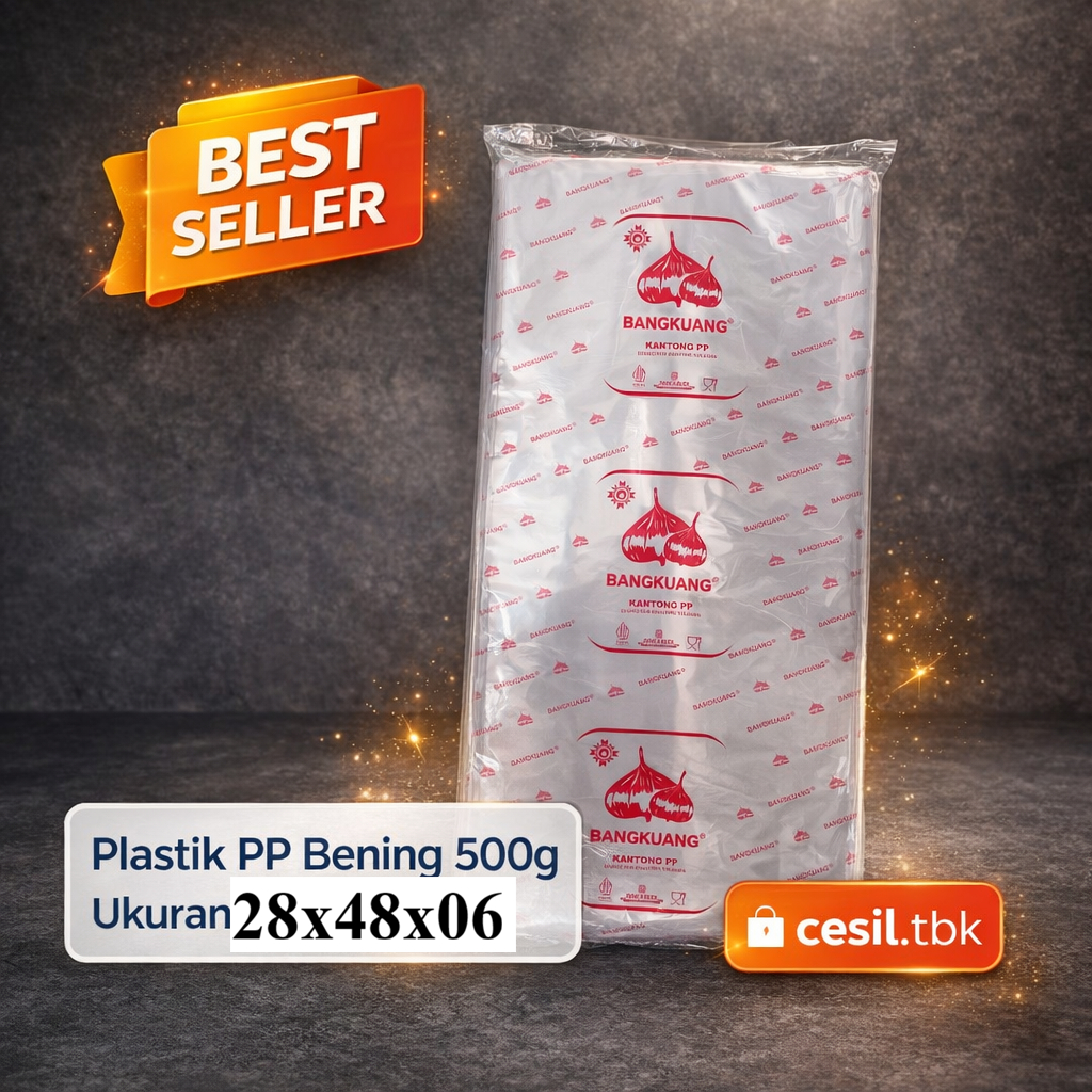 Plastik PP Bening 28x48x06 500g / PP 28x48x06 / PP 28x48x06 / PP Bengkuang / PP Sealer / Sealer