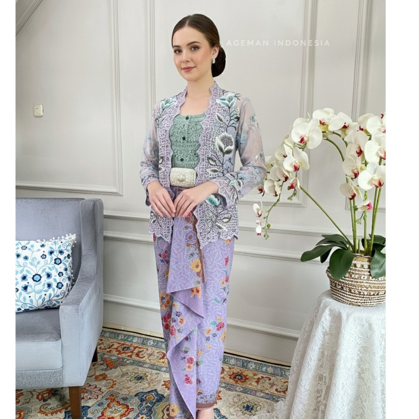 kebaya chic sifon motif bordir