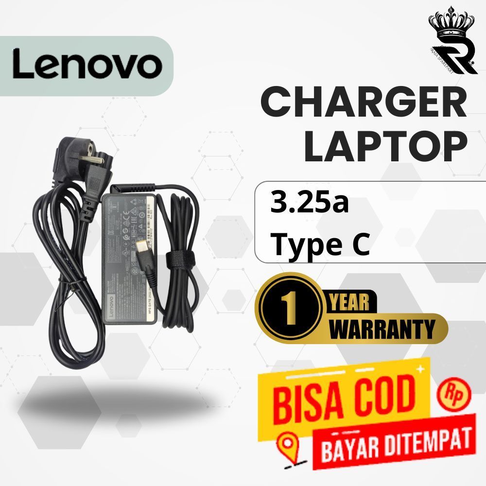 Adaptor Charger for Laptop Lenovo X380 X390 X395 65W 3.25A Type C