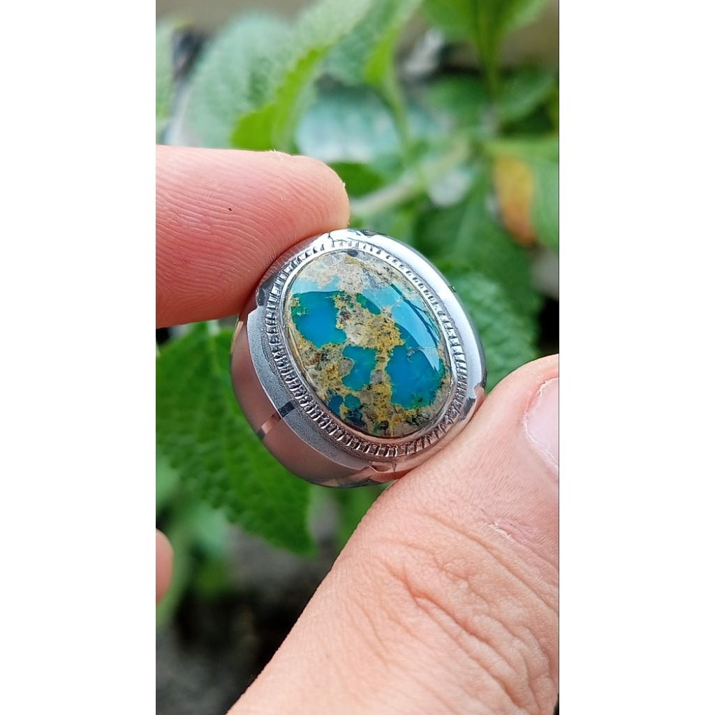 Natural pirus Persia biru Urat emas