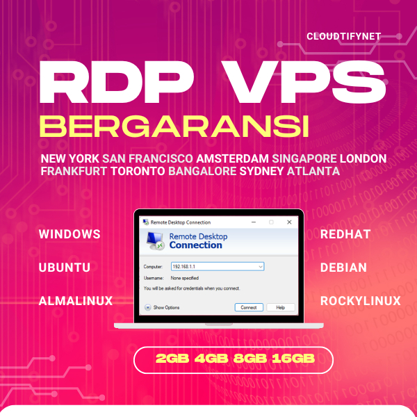 RDP Windows & VPS Windows Linux Private – Full Akses Administrator, Full Speed, Garansi 30 Hari