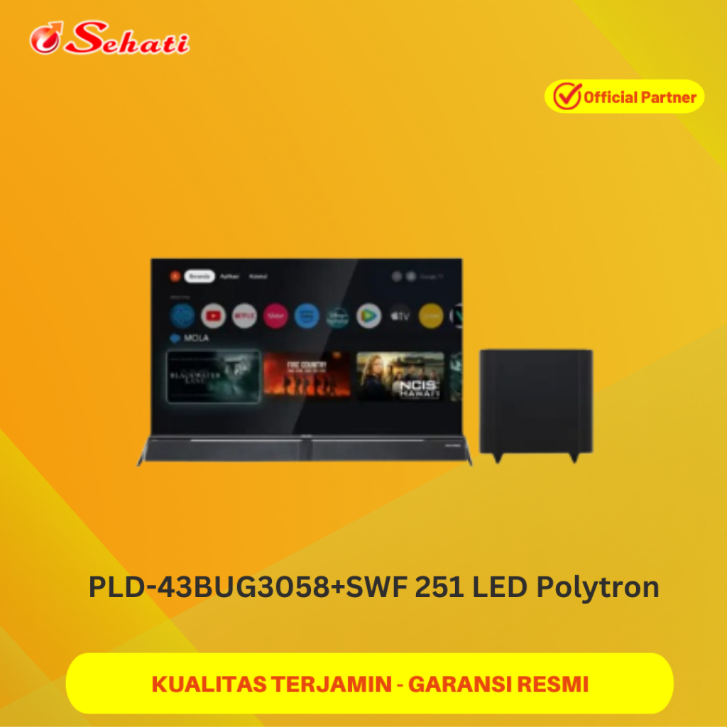 (Chat Admin Untuk Ketersediaan Stock dan Ongkir) POLYTRON Smart Google TV 43 inch PLD-43BUG3058+SWF 