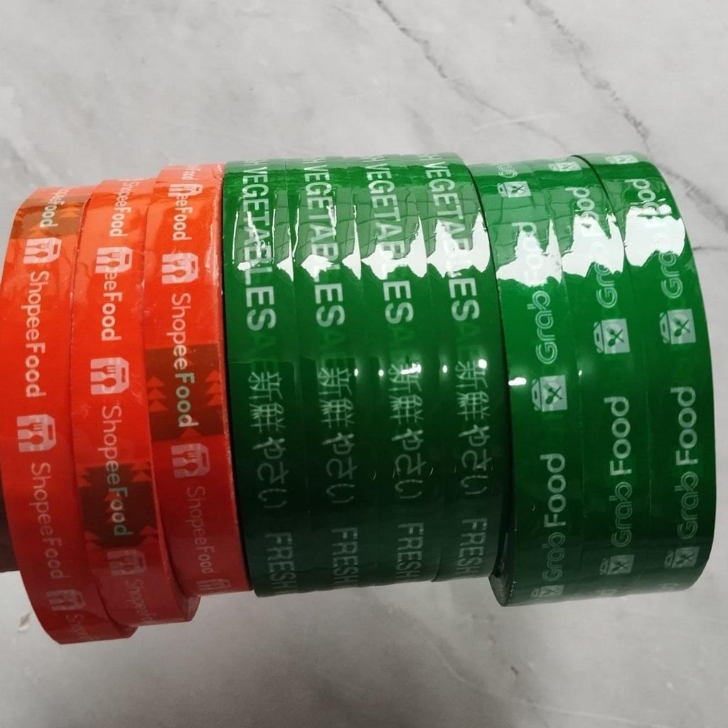 Lakban Shopeefood Grabfood Gofood Lakban Sayur Isolasi Fresh Vegetables Paket Makanan 12mm x 72 Yard