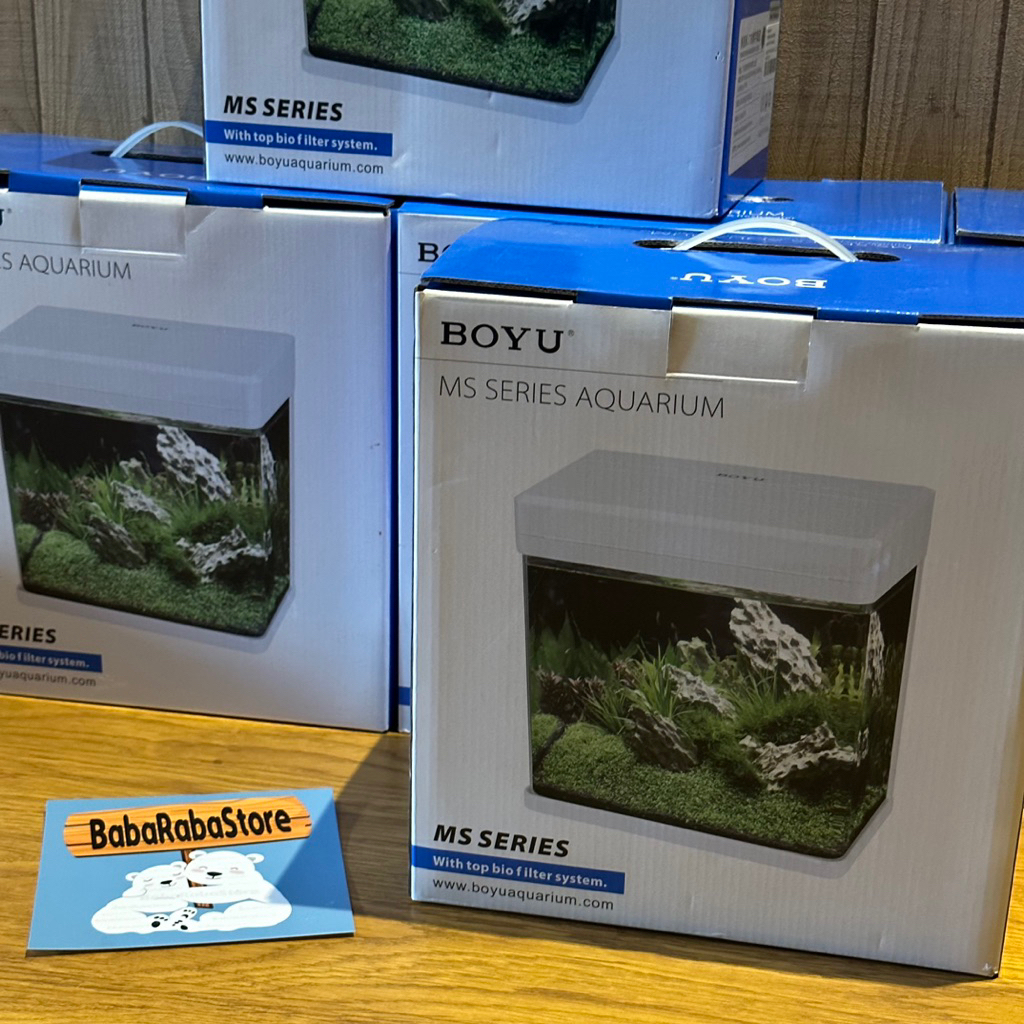 NEW Akuarium Boyu Nano MS 22 cm MS22 ORIGINAL Aquarium Bending Aquascape Fullset Pompa Lampu Led Fil