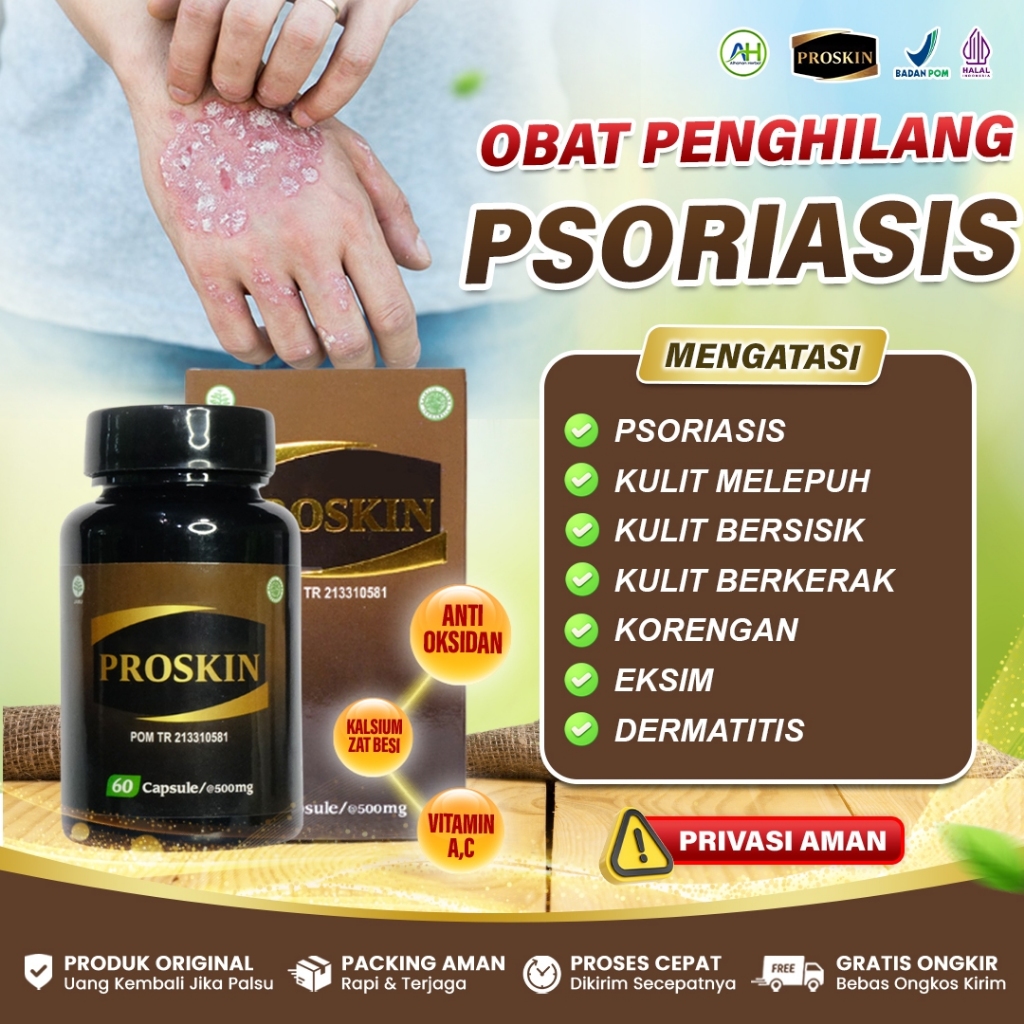 Obat Psoriasis, Kulit Melepuh, Kuli Berkerak, Kulit Bersisik, Korengan, Eksim, Dermatitis - Proskin