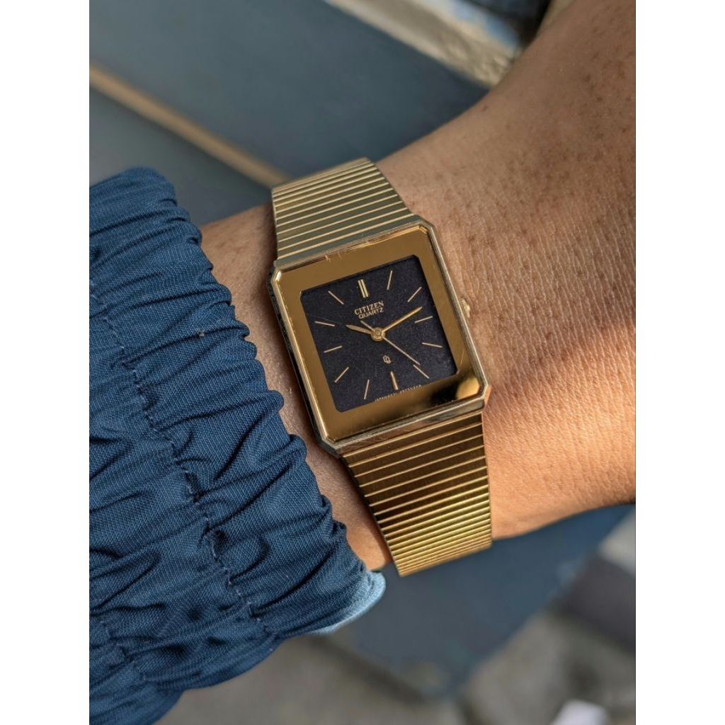 Vintage Citizen CQ 4031 Gold Tone Tank