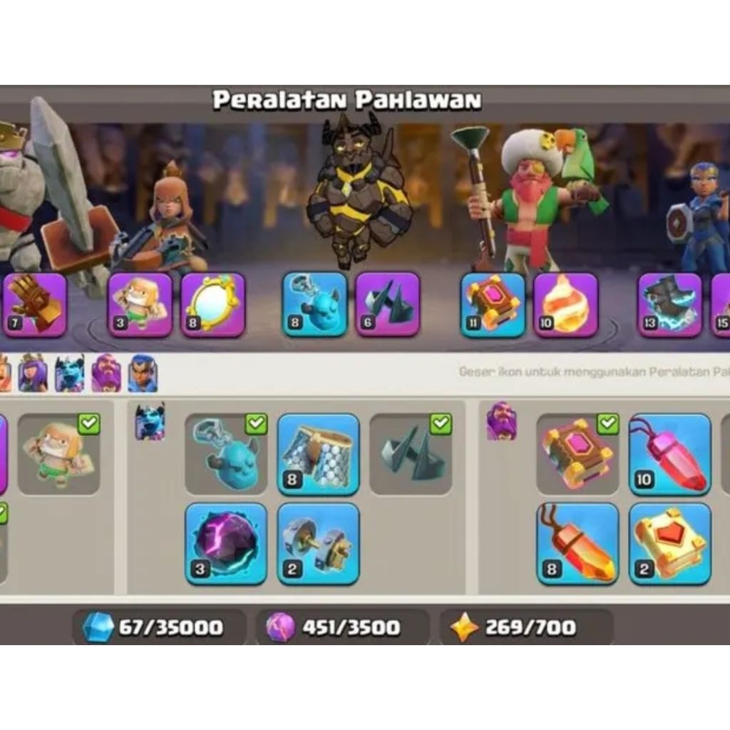 AKUN Th 13 Wall All Maxx Deff Maxx Sisa Jebakan Berskill Epic Banyak (9) Murah