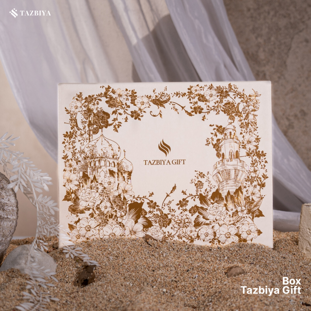 new deals tazbiya - gift set couple mukena & sarung (raya hampers gift box raya couple isi mukena