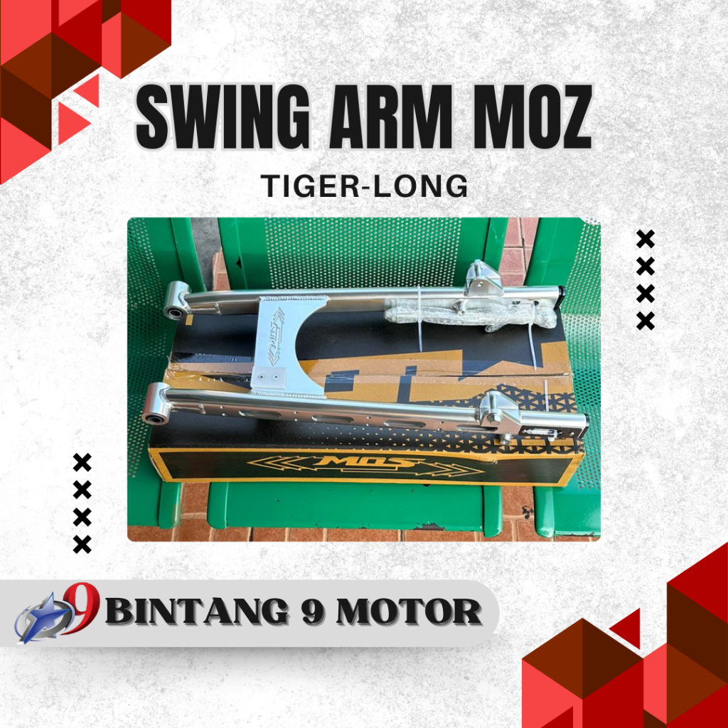 SWING ARM MOZ TIGER MODEL LONG SILVER-BINTANG SEMBILAN MOTOR
