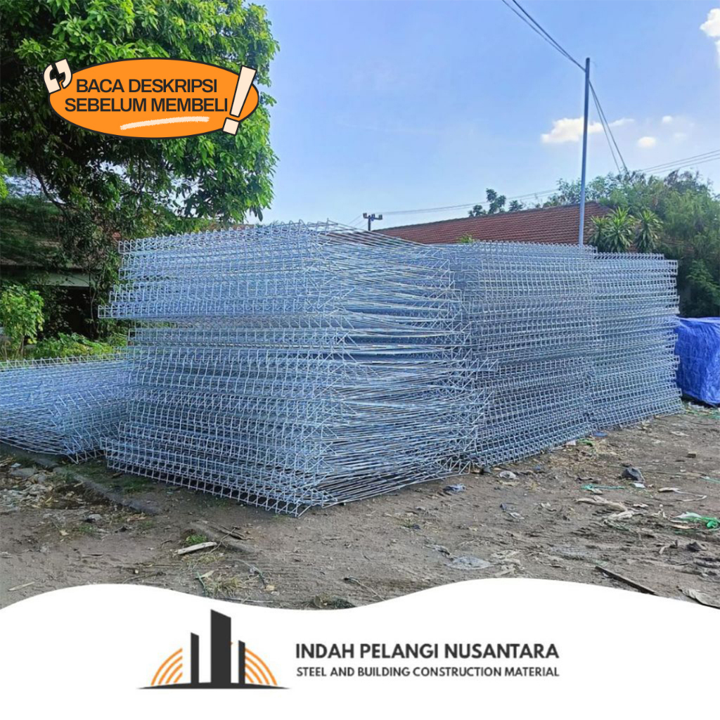 Pagar BRC Galvanis 120x240x6mm (5.5mm) SNI Anti Karat Besi 6mm Lapisan Galvanis EP Tiang Terpisah