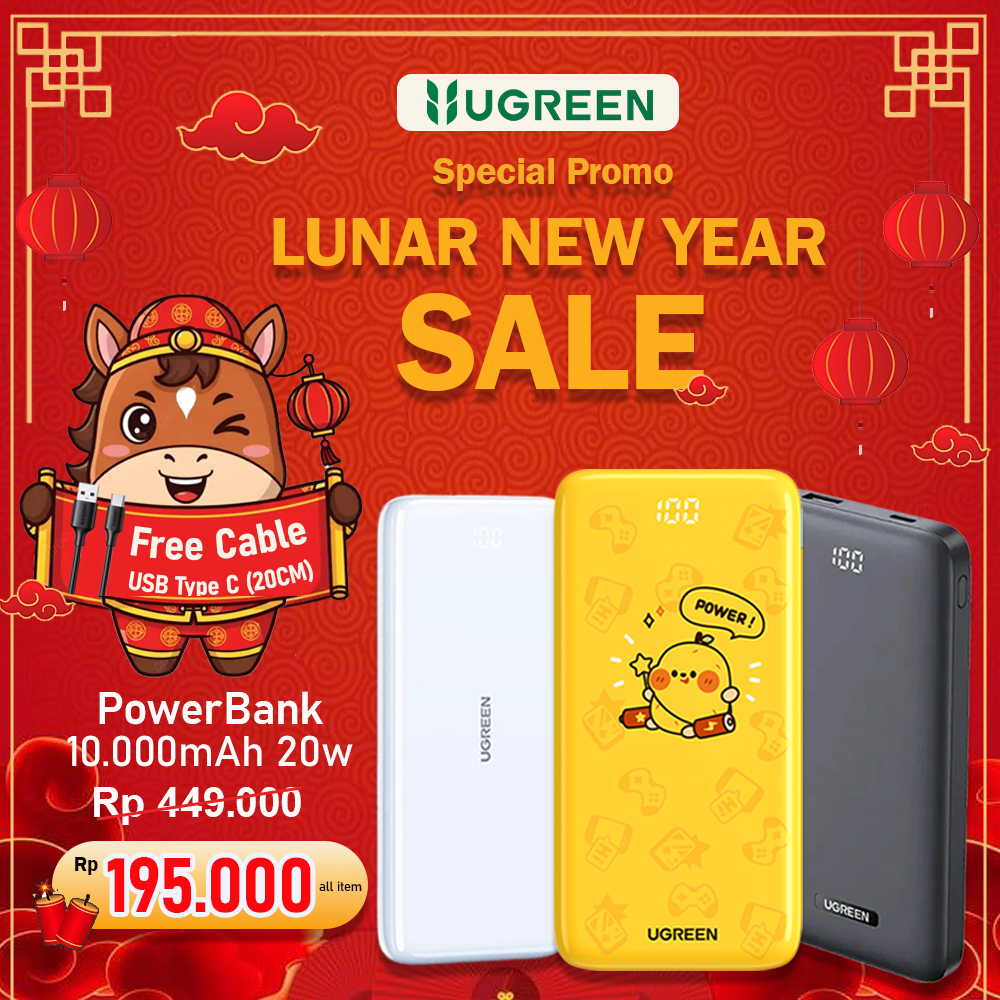 UGREEN PowerBank Slim 10.000mAh PD Type C Fast Charging 20w For iPhone Samsung Android