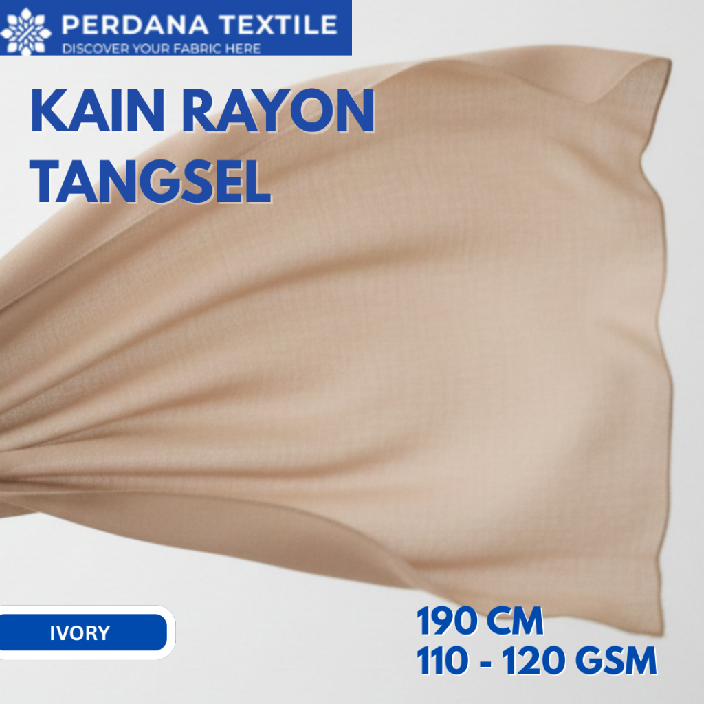 Kain Rayon Non Spandex Ivory Tangsel Kain Tencel Ivory Ringan Lembut Rayon Premium 1 ROLL  Perdana T