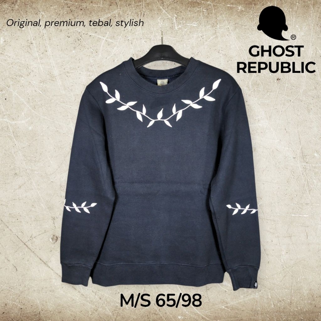 Ghost Republic Original Sweater Sweatshirt Crewneck Lengan panjang katun size M S