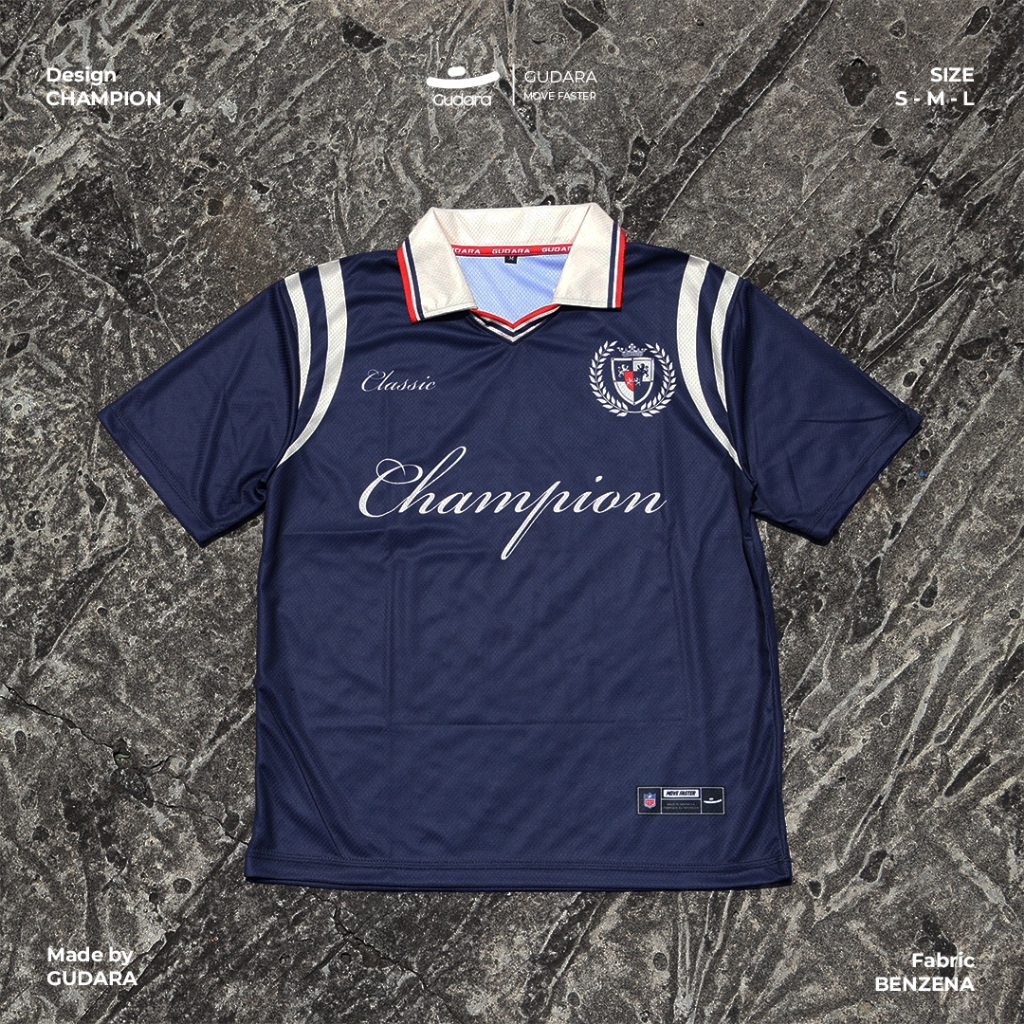 Gudara - Oversized Rugby Jersey Champions Lengan Pendek Unisex