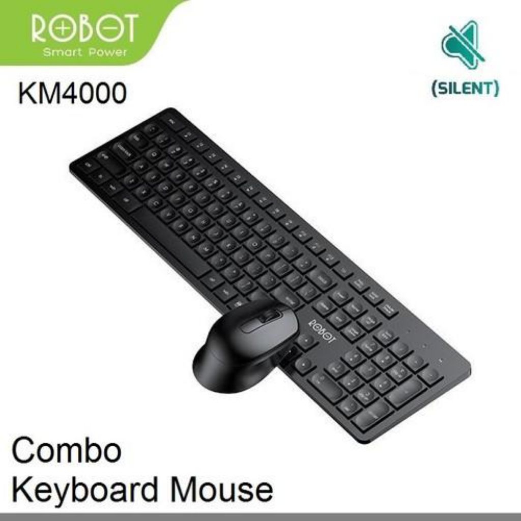 Keyboard Mouse Wireless Robot KM4000 Combo Bluetooth Receiver USB