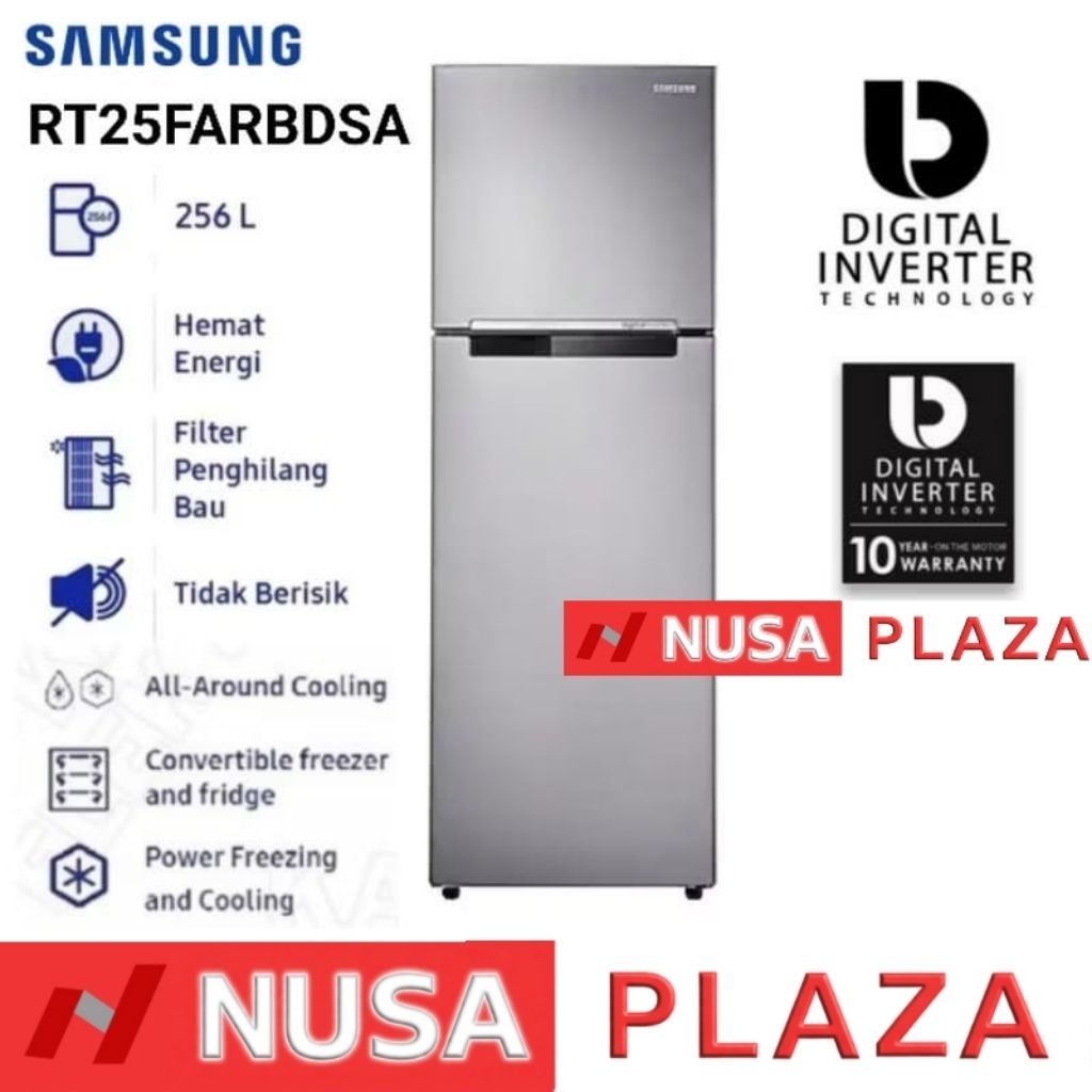KULKAS SAMSUNG 2 PINTU INVERTER RT25FARBDSA 256 Liter (KHUSUS MEDAN)