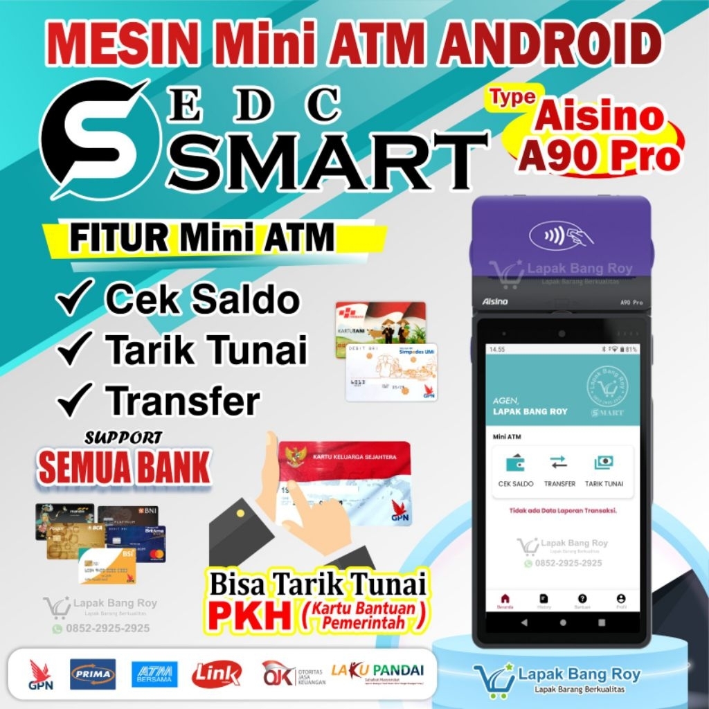 EDC SMART (Android NFC Aktiv Bisa E-Toll Flazz BCA)|| MESIN EDC MINI ATM ANDROID Banyak Fitur nya