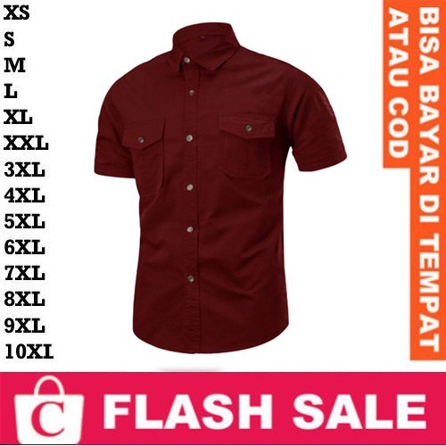 FORTKLASS FORTGLASS RISRUS FASHION SNOWSHOP CORATCORETUDIO Hem Laki Kemeja Cowok Dua 2 Kantong Saku 