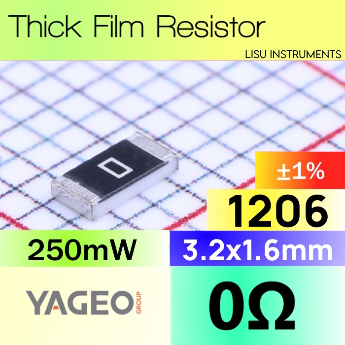 0R 1206 ±1% SMD Thick Resistor 0R 0 RC1206FR-070RL YAGEO