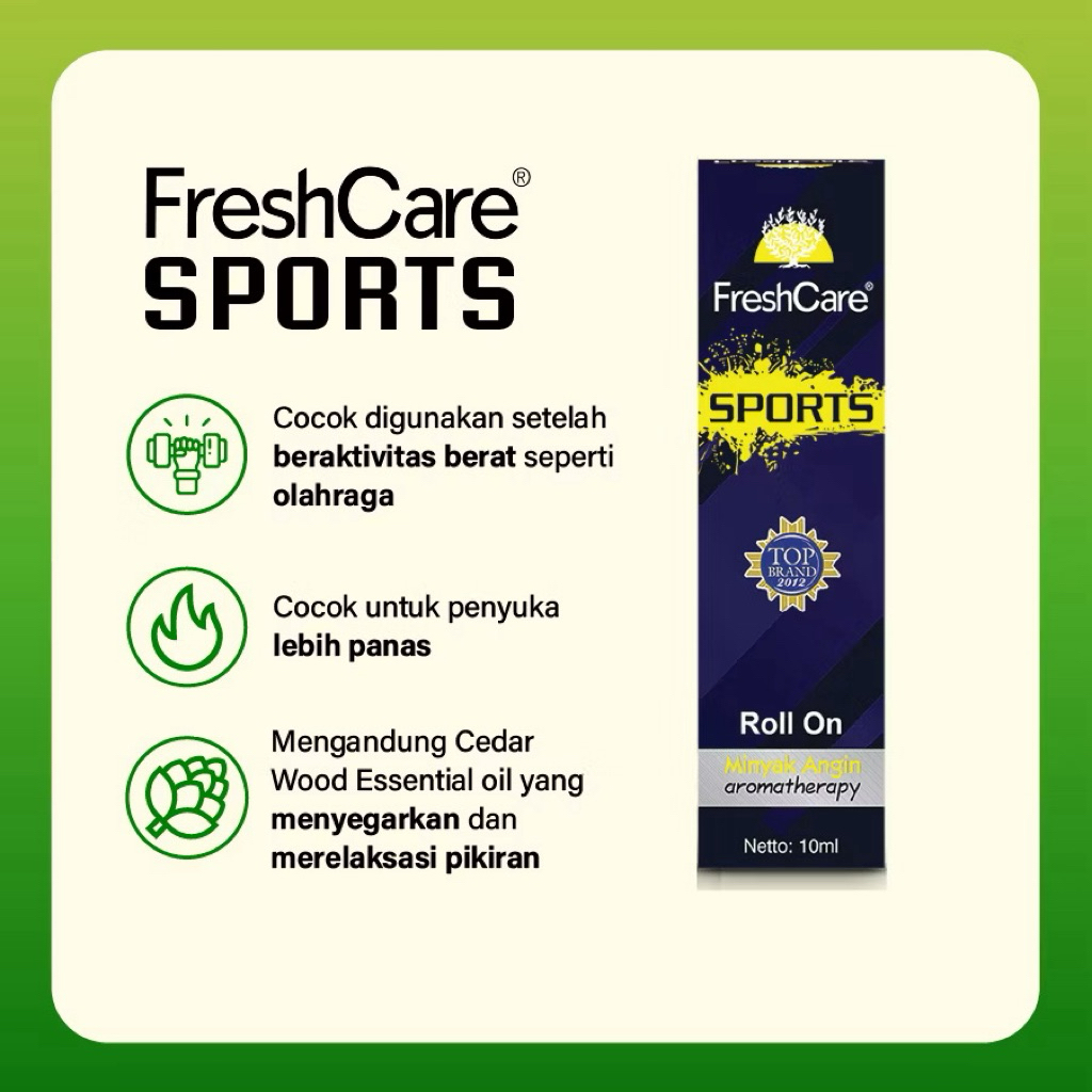 Freshcare Sports Minyak Aroma Therapy Roll On Free Animal Topper Holder Paket Gantungan Karakter Bin