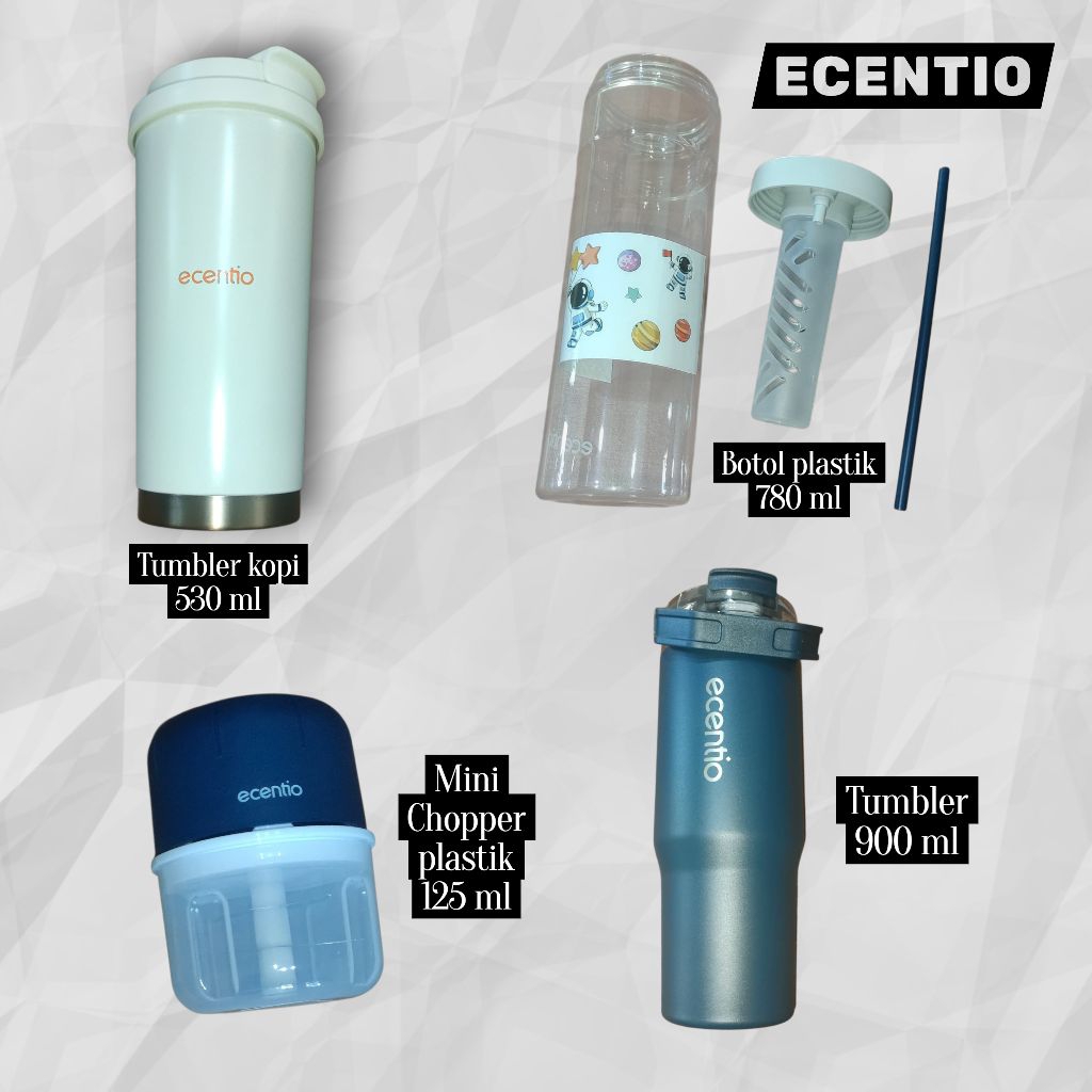 ecentio tumbler 900 ml navy - botol minum plastik