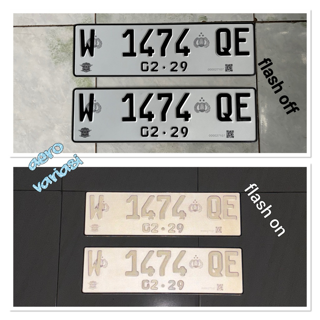 Plat nomor mobil full reflektif 1 set