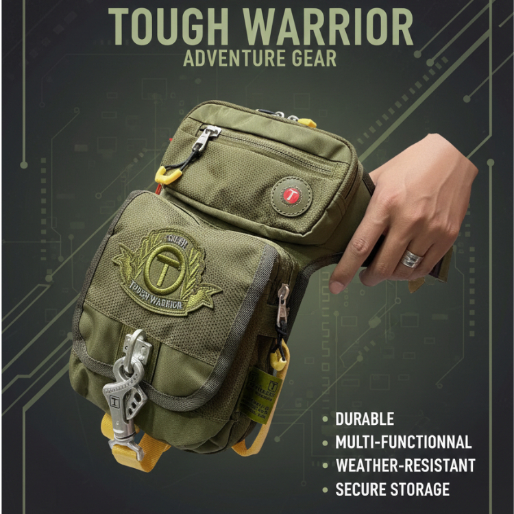 TOUGH Warrior 5501 Long Sling Tas Pria Tas Kaki Cross Bag 2in1 Tas Selempang Beg pinggang
