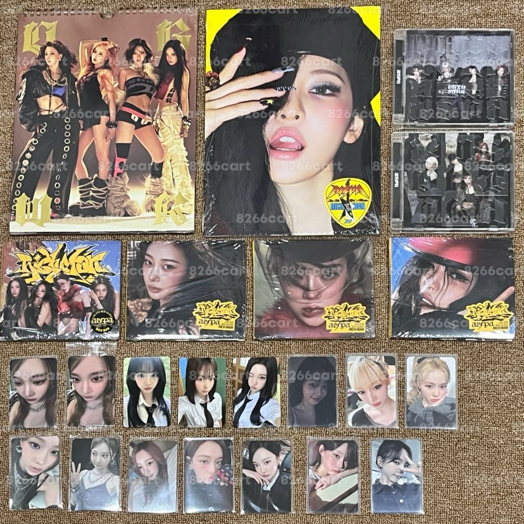 aespa — karina giselle winter ningning (album energy burst dirty work code pob makestar ld lucky dra