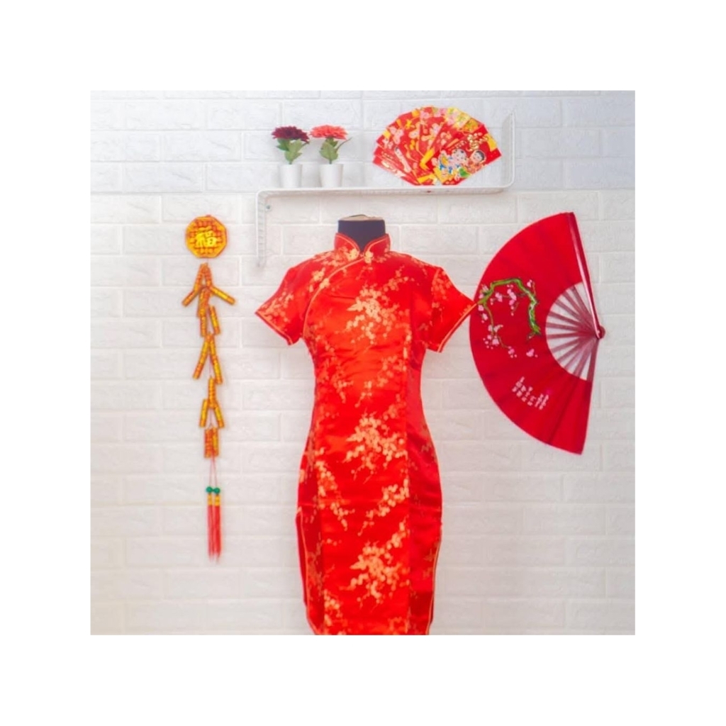 Dress Chrongsam warna merah code 210-1 (002)