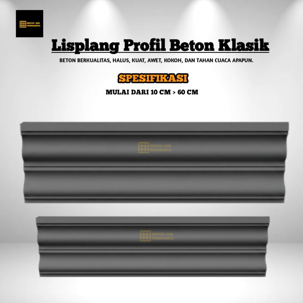 lisplang Profil Beton, Lisplang Beton, List Profil, List Profil Tempel