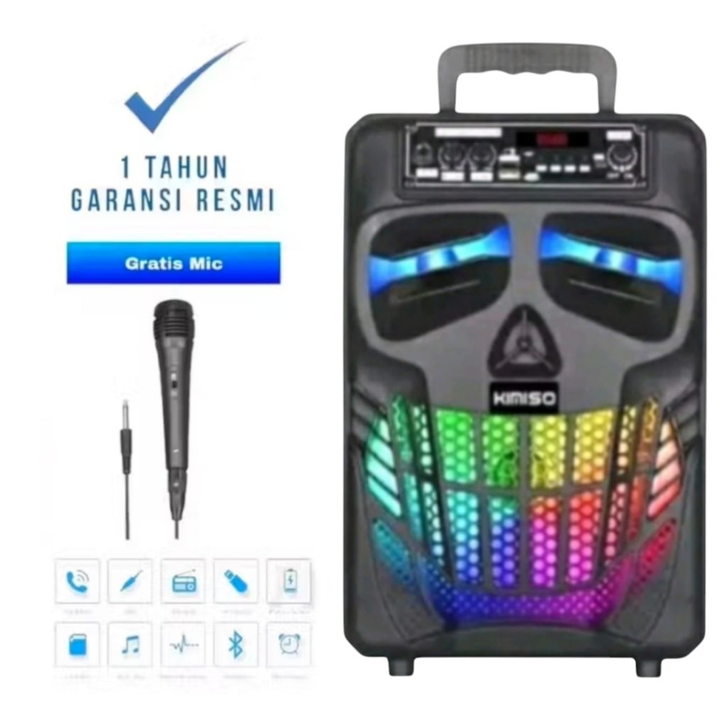 Speaker Bluetooth Karaoke Kimiso Qs-7801 Besar 8 Inchi Speaker | Kimiso Qs 7801-Speaker Bluetooth Ka