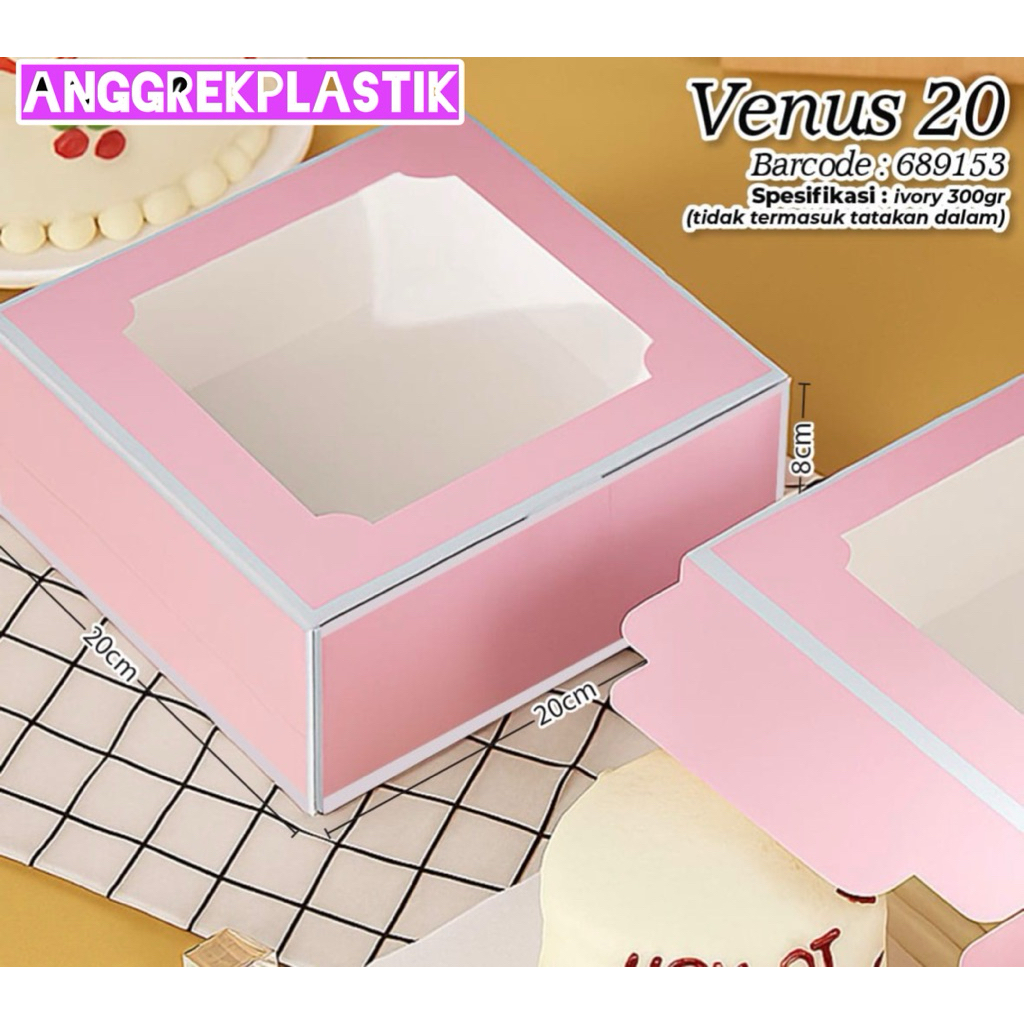 dus box kue bolu puding pink valentine