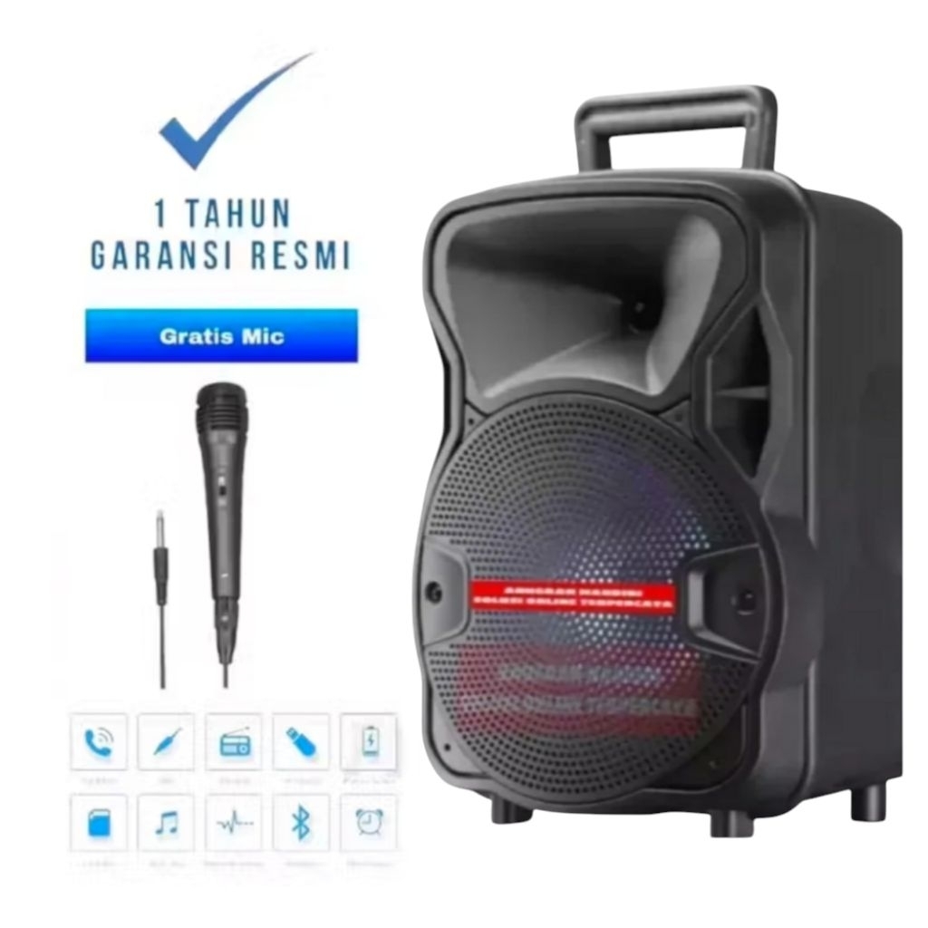 PALING BESAR UKURAN 8.8INC Speaker Bluetooth 7801 Speaker Subwoofer aktif Super Basss 8.8inc Subwoof
