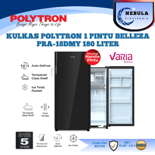 KULKAS POLYTRON 1 PINTU BELLEZA PRA-18DMY/LEMARI ES 1 PINTU POLYTRON/LEMARI ES POLYTRON 1 PINTU