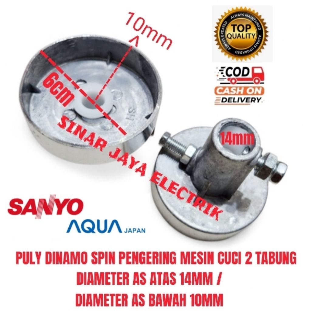 PULLY PULY DINAMO SPIN PENGERING MESIN CUCI SANYO AQUA 2 TABUNG