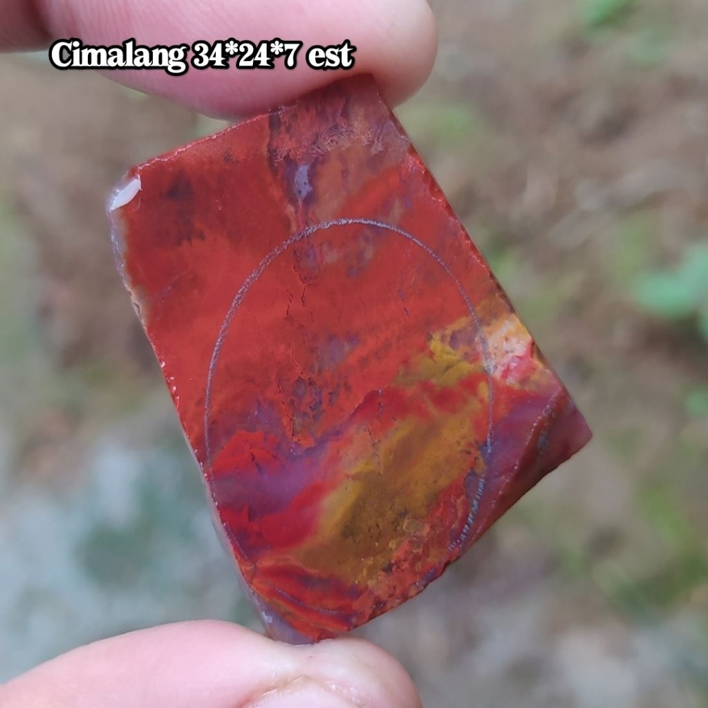(BISA COD) Bahan Batu Akik Pancawarna Garut Merah kristal