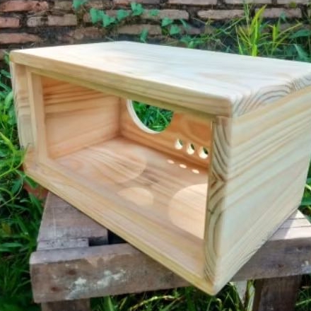 Box speaker miniatur 4 inchi Double + Twitter 2 inchi bahan kayu jati Belanda