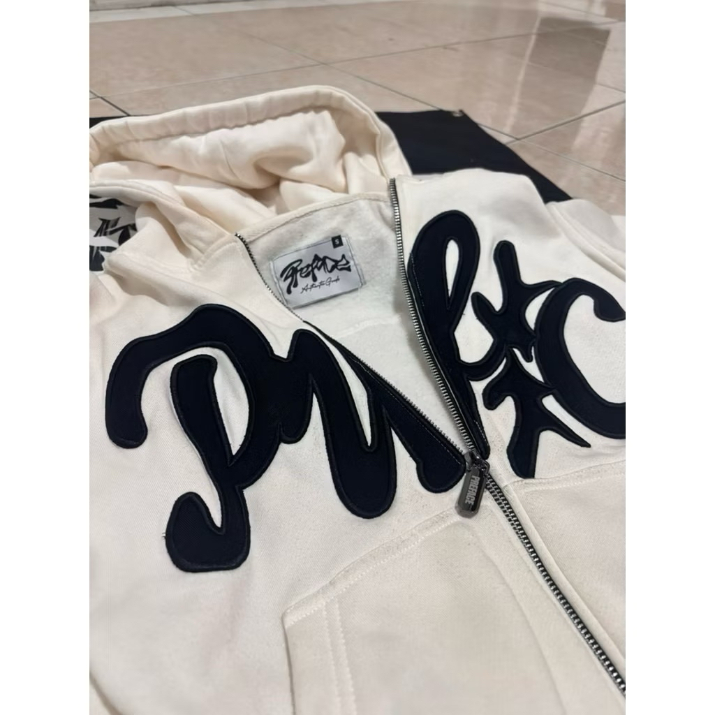 SECOND Zip Hoodie Broken White Preface