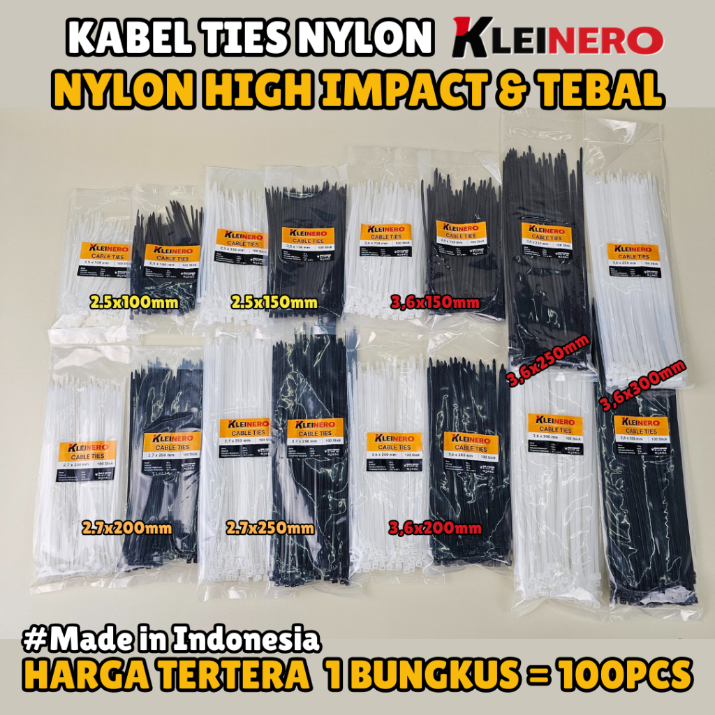 KABEL TIES 1 PACK ISI 100PCS KABEL TIE 10cm/15cm/20cm/25cm/30cm CABLE TIE / TALI PENGIKAT BAHAN NYLO