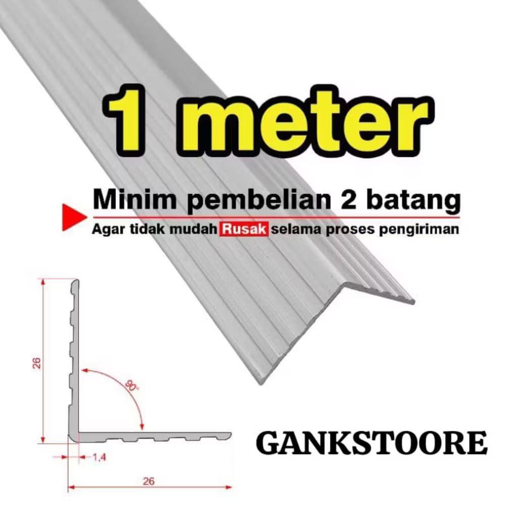 List L List alumunium Hardcase hitam&silver ukuran sesuai kebutuhan