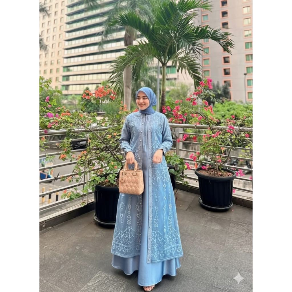 {Free Hijab} Gamis Rompi Bongkar pasang Baju kurung wanita modern Gamis Rompi terpisah