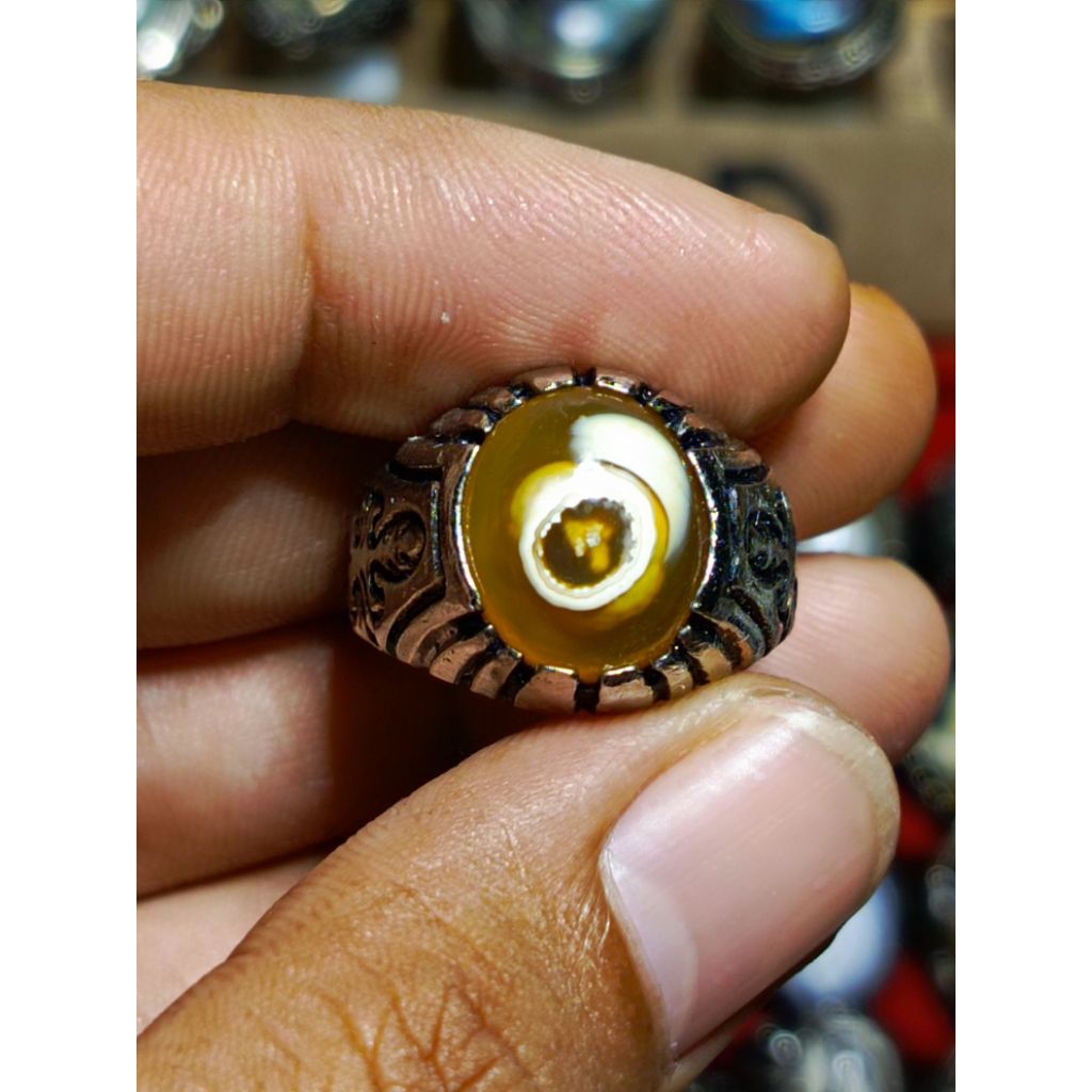 Batu akik jamal klanceng putih TopHQ R/8