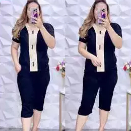 SETELAN WANITA KEKINIAN | SETELAN WANITA KOMBINASI GARIS | ONSET CRINGKLE AIRFLOWW | BAJU WANITA