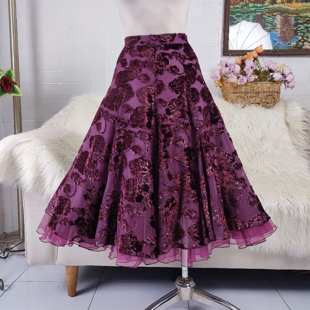 rok motif bunga rok megar flare skirt flowy skirt rok bunga glitter rok bunga sparkle