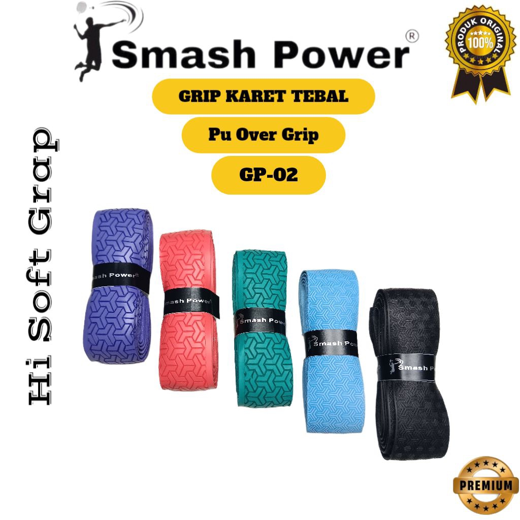 GRIP RAKET BADMINTON TEBAL SMASH POWER GP-02 ORIGINAL/GRIP KARET BADMINTON/GRIP RAKET TENIS