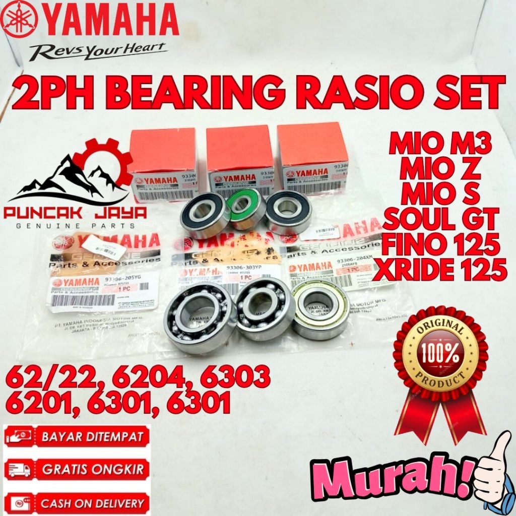 BEARING RASIO SET ORIGINAL YAMAHA KODE 2PH, BEARING RASIO SET MIO M3, BEARING RASIO SET MIO Z, BEARI