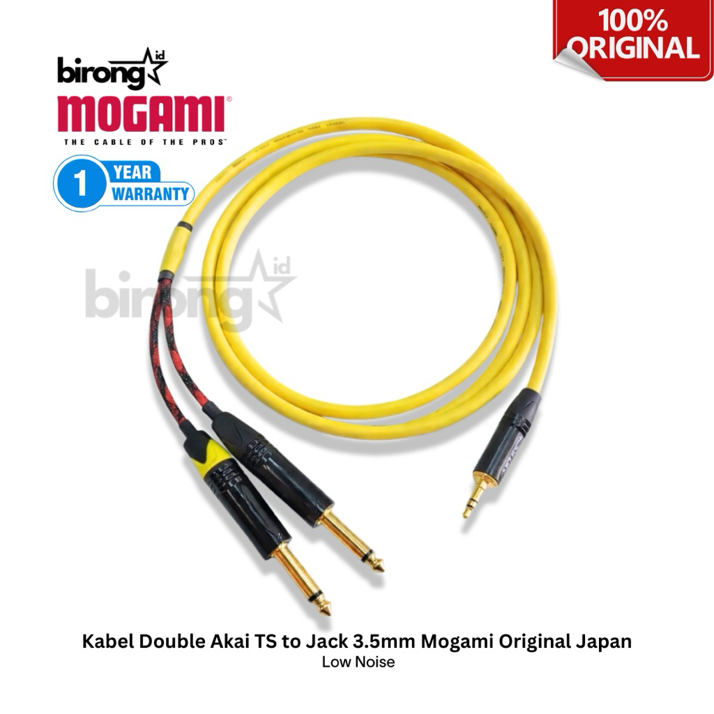 Kabel Mogami Aux Double Akai 6.5mm TS to Jack 3.5mm Stereo Musik Dari Mixer Untuk HP Laptop PC Kompu
