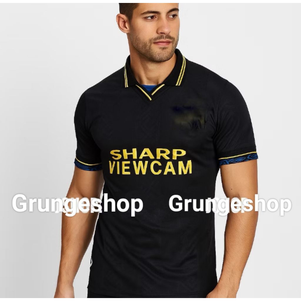 Baju Bola Jersey Retro Mu 1993 Jersey Retro MU Kungfu Hitam